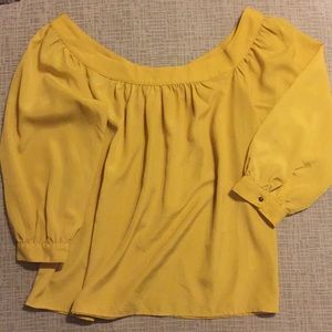 Maeve Mustard Yellow Off Shoulder 3/4 Arm